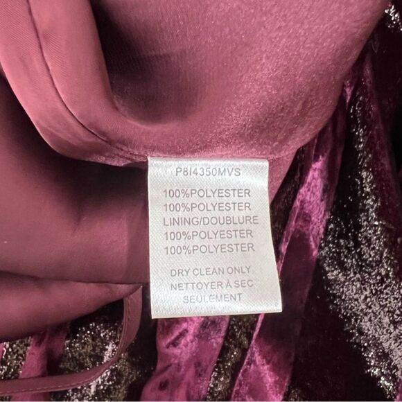 PARKER Selma V-neck Velvet Metallic Dress Cordovan Size 00 - Picture 12 of 14